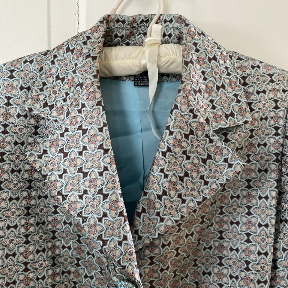 PRECIOSO LLAMATIVO Traje Pantalón Ecetera Talla 8 BOTONES ESTRÁS Forro Seda Foto 3 de 4