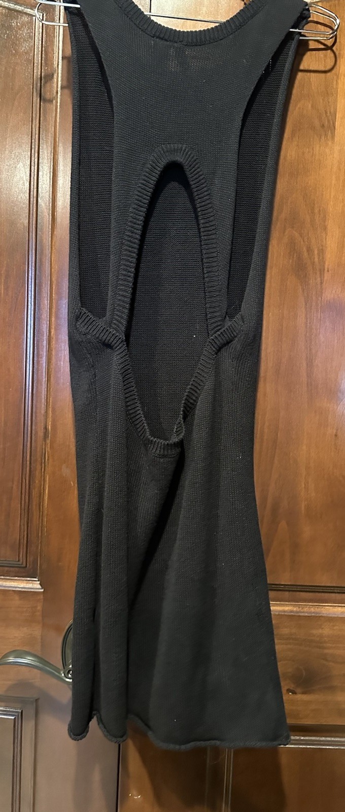 H&M Divided Black Knit Dress Festival Beach Coverup Boho New Gothic Club Sexy