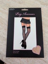 Leg Avenue Sheer Nude Thigh High Nylon Stockings One Size Style 1001 90-160lbs