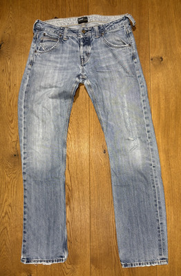''LEE'' - Jeans - W 33-L 34-Hüftbund-used / Stonewashed / destroid / blau