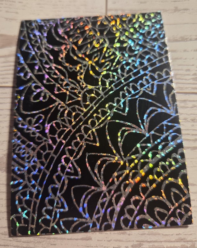 ACEO Original Holographic Miniature Scratchboard -  Mandala - by Nicole Cress