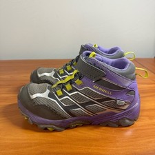 Merrell Kids Moab FST Mid Waterproof Hiking Purple Grey Lime Outdoor Big Kid 2