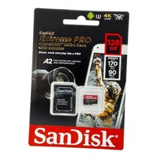 Extreme Pro SDXC UHS-I U3 A2 V30 Adapter, 0.10 x 1.50 x 1.09 in 128GB