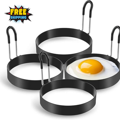 Eggs Rings, 4 Pack Stainless Steel Egg Cooking Rings, Pancake Mold for frying 