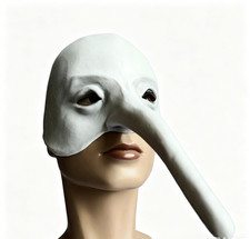 White Long Nose Plague Doctor Latex Mask Masquerade Halloween Cosplay Prop