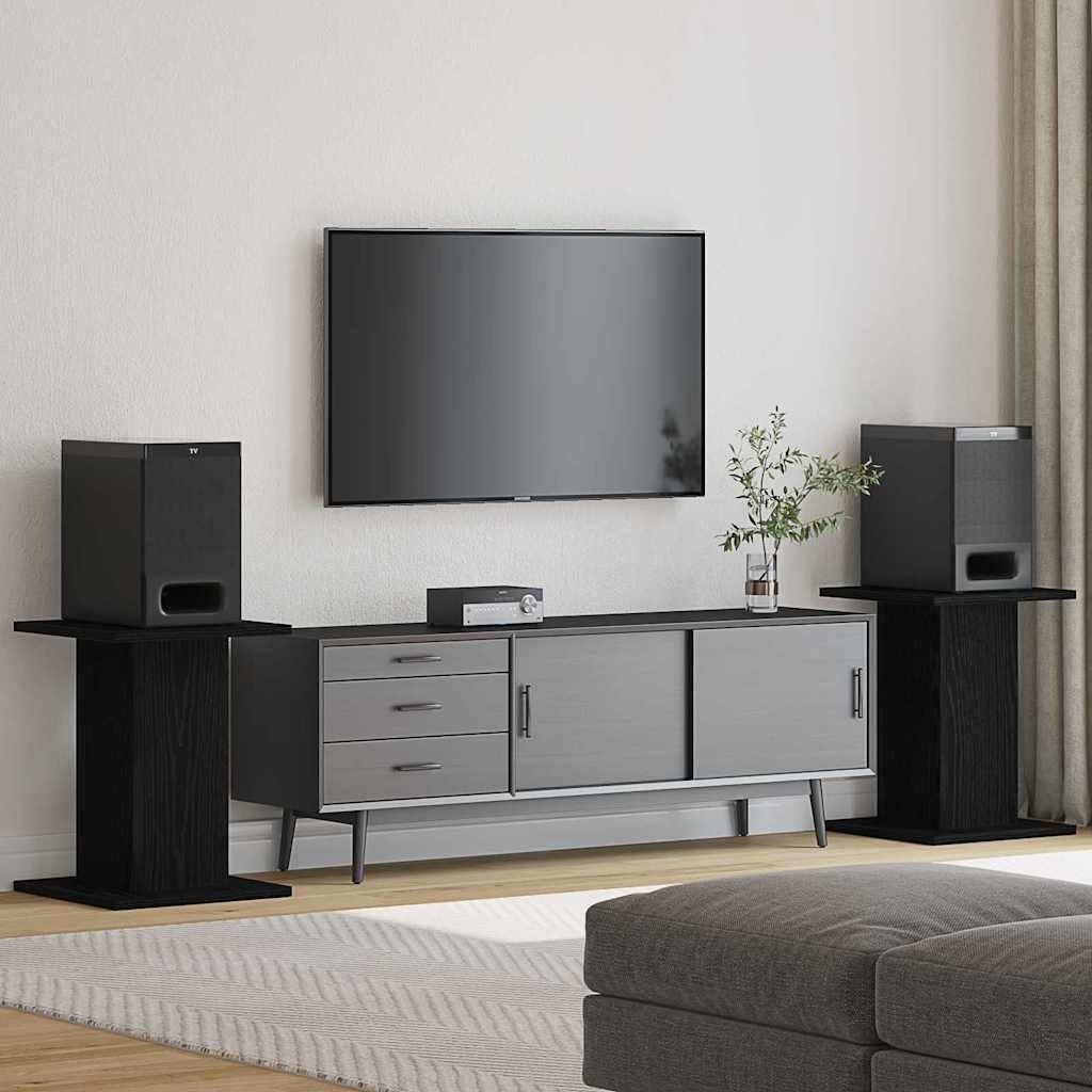 Supporti Casse PC e Home Cinema Rovere Nero 30x30x40 cm - Coppia