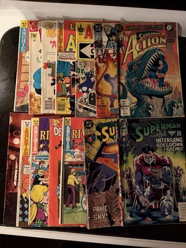 14 Old Vintage Comics Archie, Dennis The Menace,  Superman Hi And Lois Reminisce