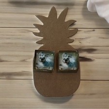 NEW Schnauzer Pup Square Earrings
