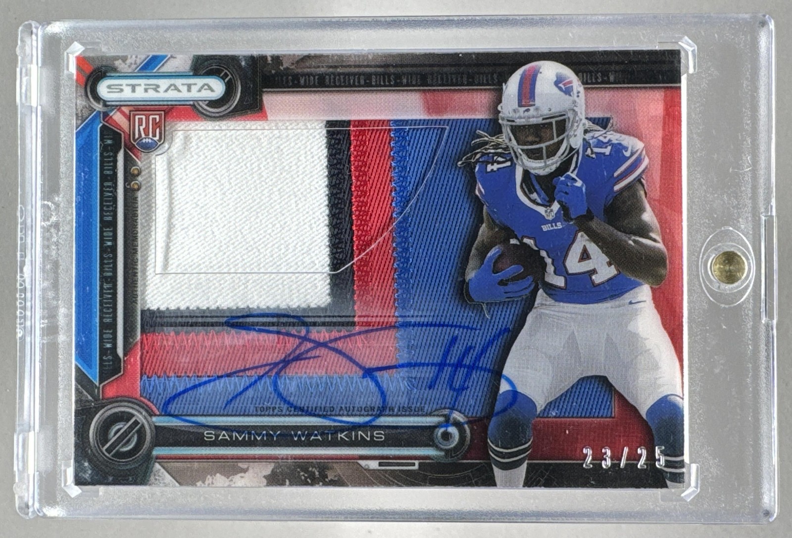Sammy Watkins Topps Strata Clear Cut Autograph Rookie Relic #SW Patch Ruby