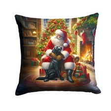 Labrador Retriever Black Moments With Santa Claus Throw Pillow