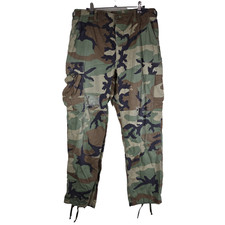 Vintage Military Pants Mens Medium Green Surplus Camo Y2k Grunge Woodlands