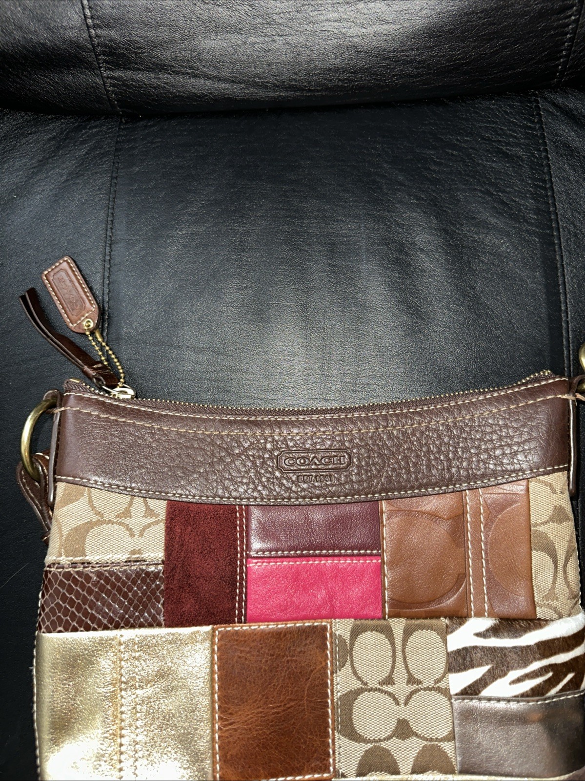 Patchwork Coach Bag Authentic EUC Great shape! Un… - image 7