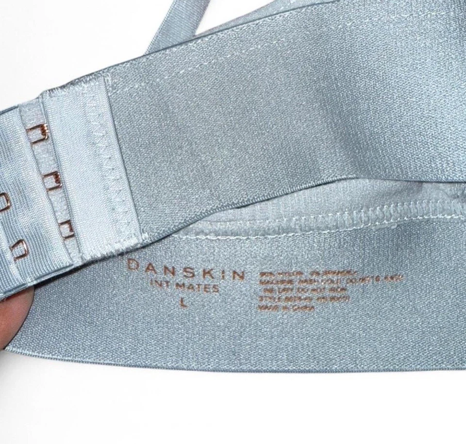 Sujetador inalámbrico Danskin Intimates azul claro acanalado triángulo bralette para mujer L Foto 3 de 4