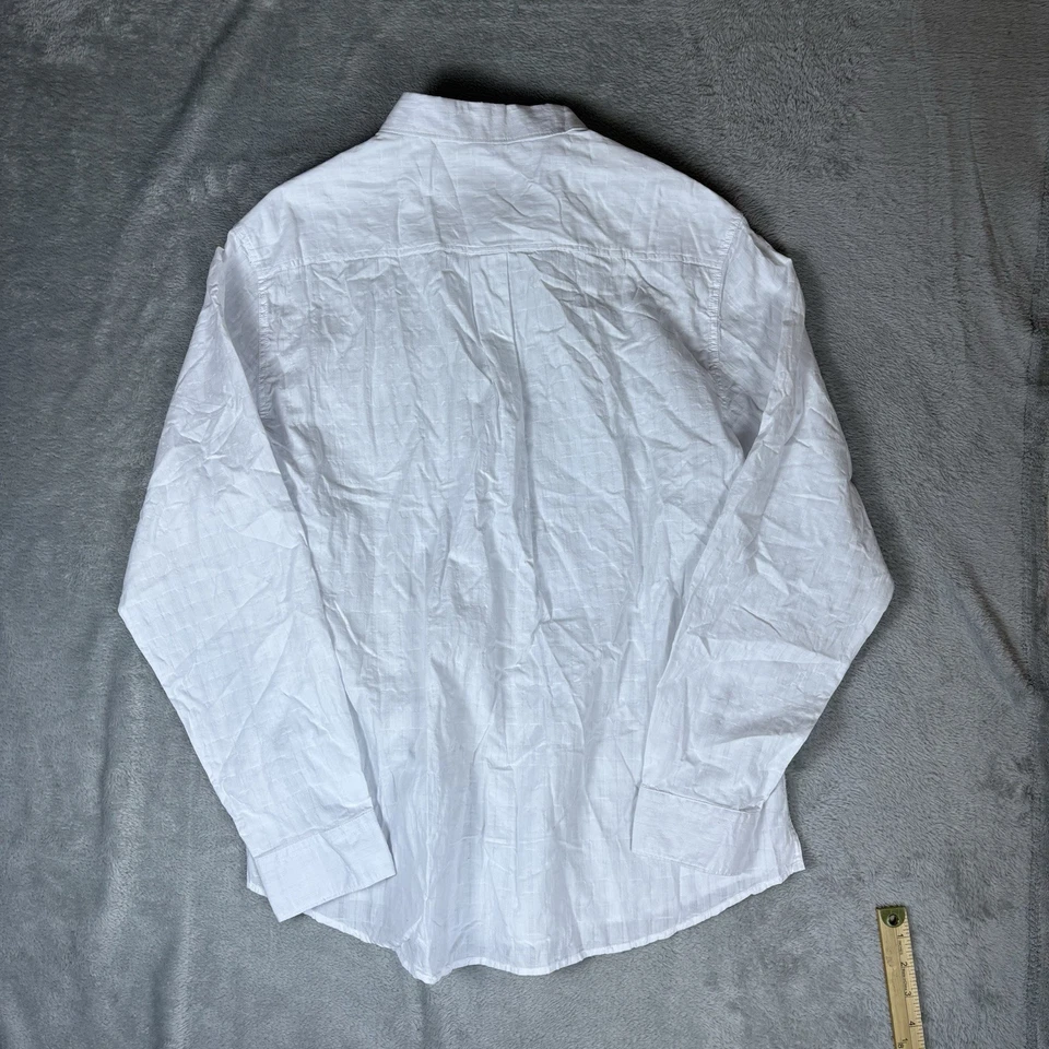 Camisa grande de carbono 2 cobalto para hombre manga larga con botones blanca lisa Foto 2 de 4