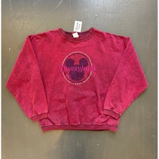 Vintage 1996 Disneyland Mickey Mouse Acid Wash Sweatshirt Burgundy L/XL Cotton