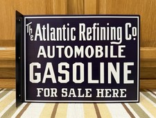 Atlantic Refinery Gasoline For Sale Here Flange Sign Vintage Style Wall Decor