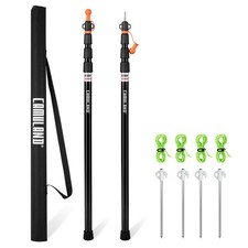 Tent Poles for Tarp, Telescoping Camping Gear Accessories Stakes for Hammock ...