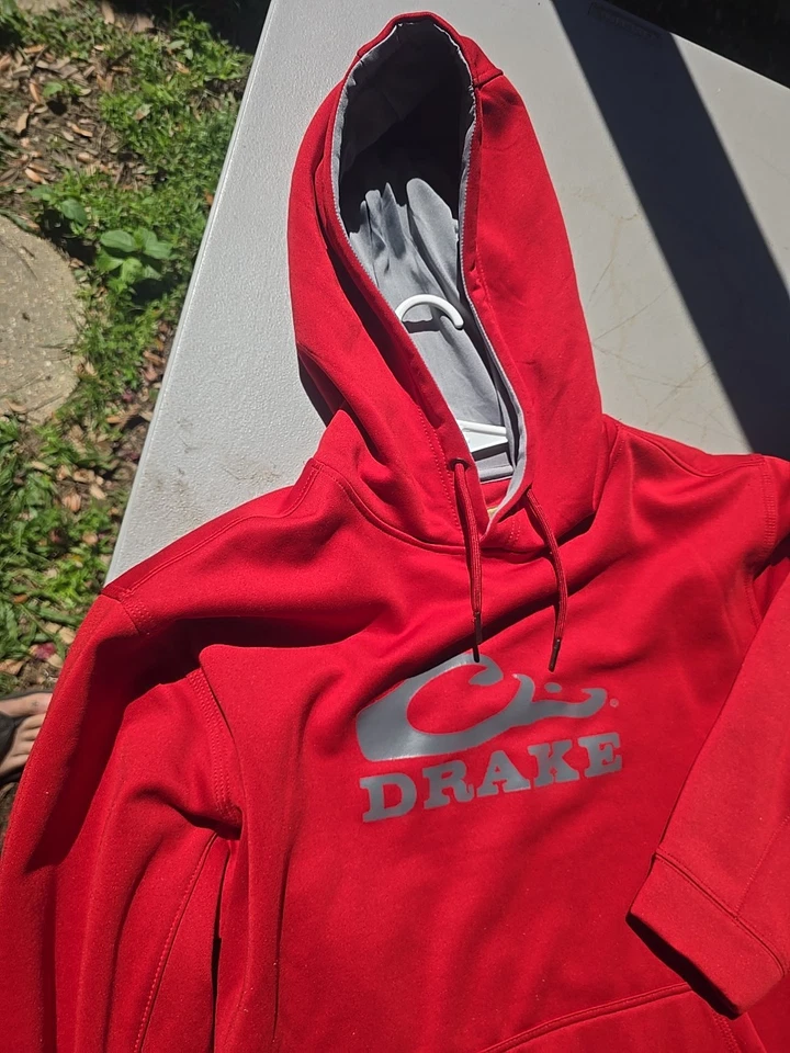 Sudadera con capucha Drake Waterfowl para hombre talla grande color rojo poliéster Foto 3 de 4