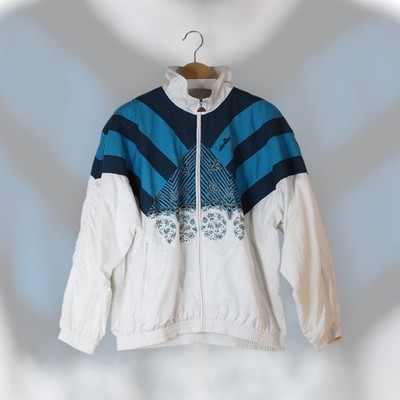 Vintage Ellesse Windbreaker Jacket 90s Blue White Retro Track Top