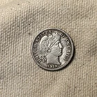 1910 D Barber Silver Dime 10C AU Cleaned