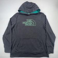 The North Face Hoodie Womens XL Gray Fleece Pullover Logo Kangaroo Pocket