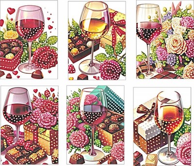 Diamond Painting * Diamantmalerei, A6 Klappkarten für  EIGENEN RESTSTEINE, 59