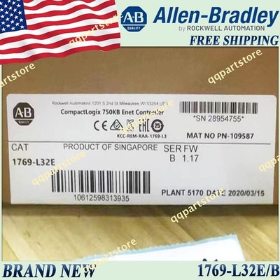 New Sealed AB 1769-L32E/B CompactLogix 750KB Enet Controller Module Free Ship US