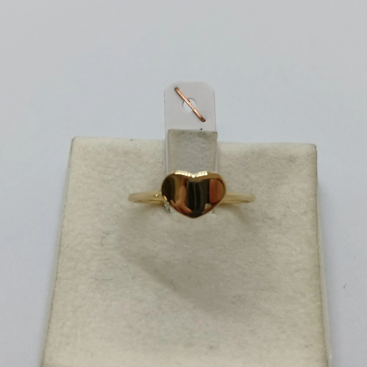 Anello Cuore Con Zirconia In Oro Giallo 10kt – Donna, Misura 7.5 – Nuovo Con Etichette