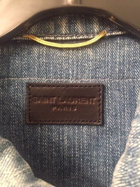 NUOVA GIACCA DENIM SAINT LAURENT ""LOVE"" TAGLIA 42(FR)