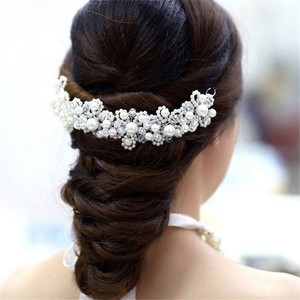 Women Bridal Hair Accessories Wedding Hairband Clip In Pearls