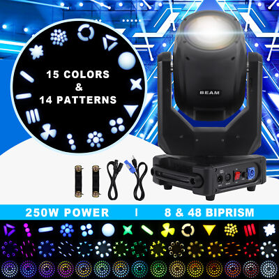 250W Beam Moving Head Light 8+48 Prisms Stage Lighting Strobe DJ Disco Bar DMX