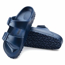 BIRKENSTOCK ARIZONA EVA DOUBLE BUCKLE MEN'S SLIPPERS NAVY BLUE