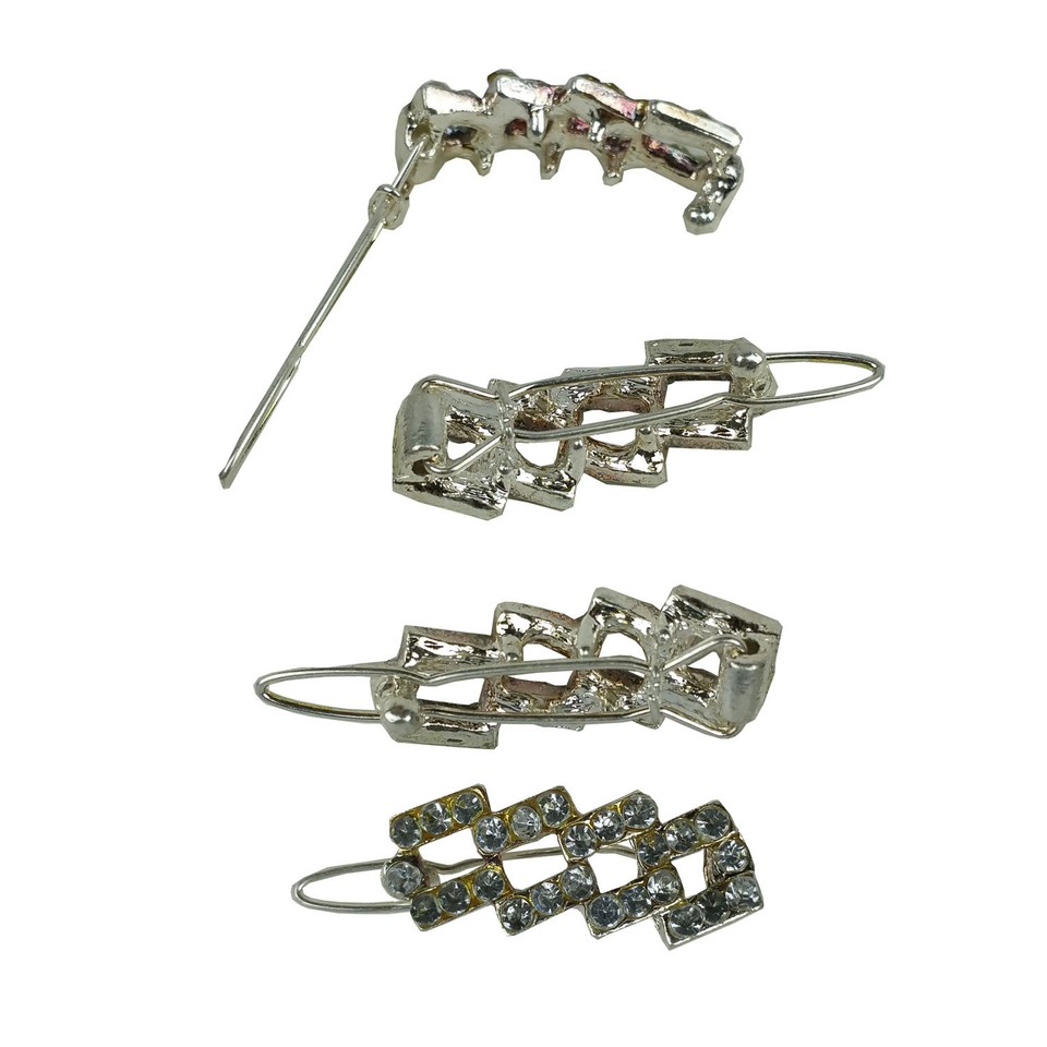 12 Pieces Small Rhinestone Hair Pins Clips Girl Women Accessories Color