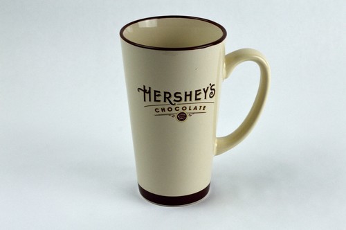 Galerie Hersheys Chocolate 16oz Tall Ceramic Coffee Mug Cup Beige Brown W/Handle - Picture 10 of 12