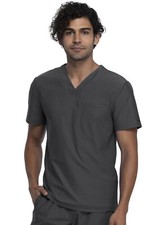 Cherokee Scrubs Form Men V Neck Top CK885 PWT Pewter Free Ship