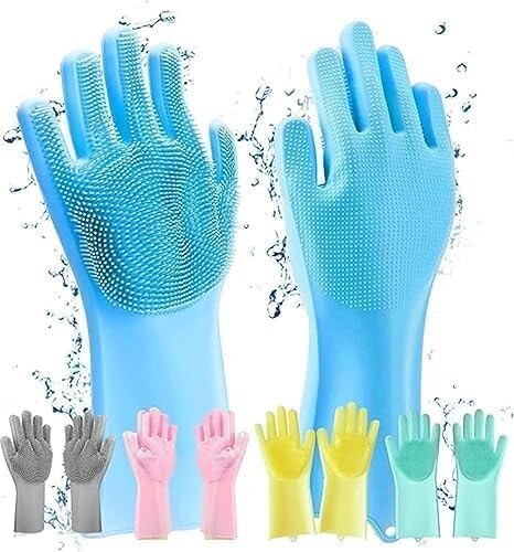 Heat-Resistant Silicone Gloves for Dishwashing & Pet Care – Durable & Easy Clean
