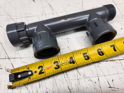 Dura 301-010-2 1'' Two-Port Manifold with Threaded Connections Gray PVC Sch. 40