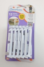 Dreambaby 12 Safety Catches, Childproof Cabinets  Drawers, White L181