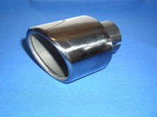 Auspuffblende Endrohr Oval Edelstahl Chrom 13...