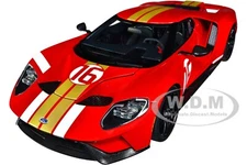 FORD GT HERITAGE EDITION #16 "ALAN MANN" RED 1/18 MODEL CAR BY AUTOART 72927