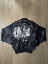 1987 Elvis Presley Diamond Dust Glittery Button Snap Bomber Jacket Size S