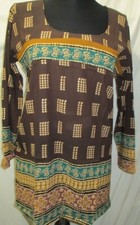 NEW Printed Crepe tunic top blouse - Printed crepe kurta size 2 XL46