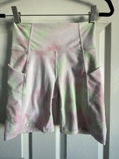 FABLETICS Athletic Shorts High-Waisted Powerluxe Pockets Pink Green Stretch XS
