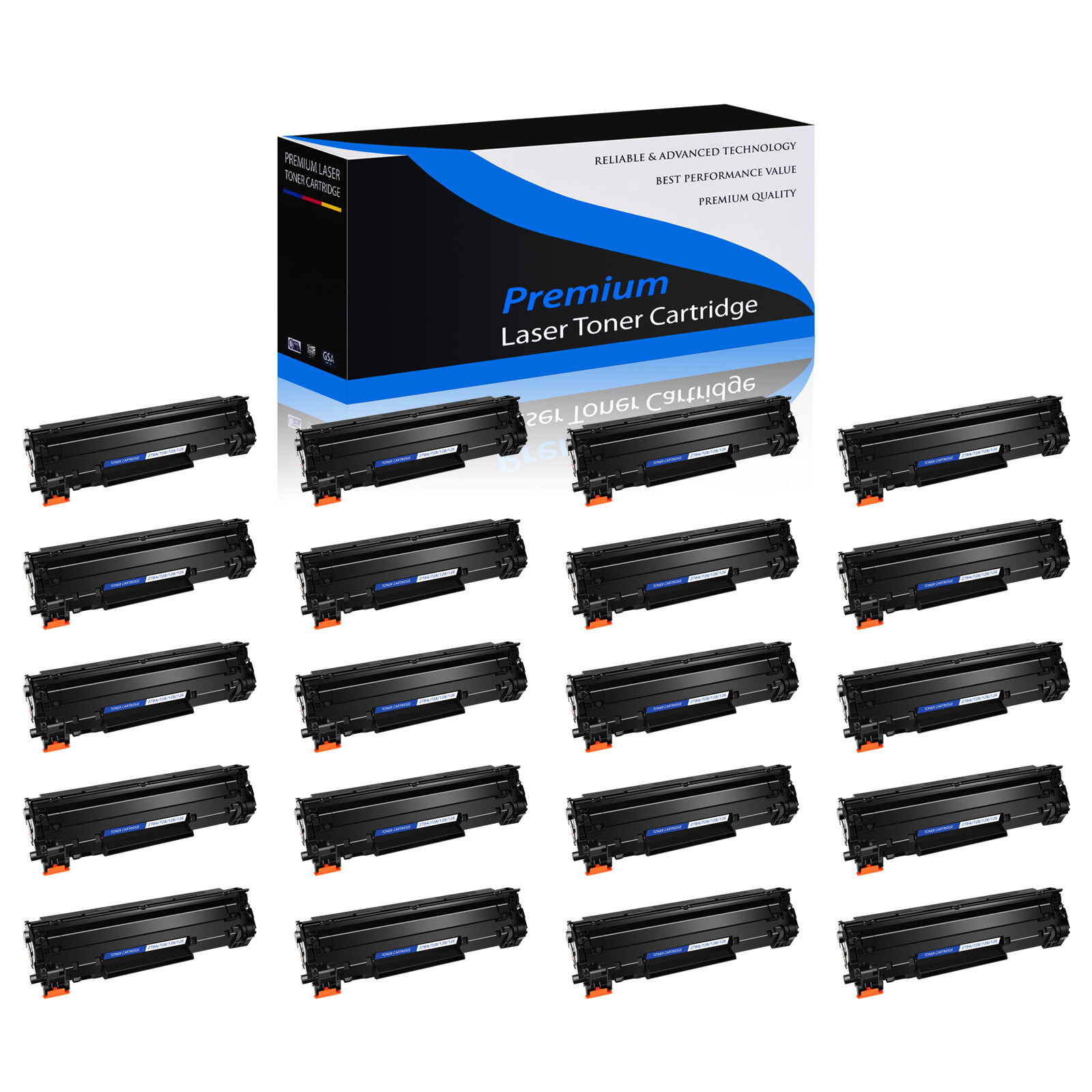 20PK Black 128 Toner Cartridge for Canon 126 CRG-126 CRG-128 Imageclass LBP6200d