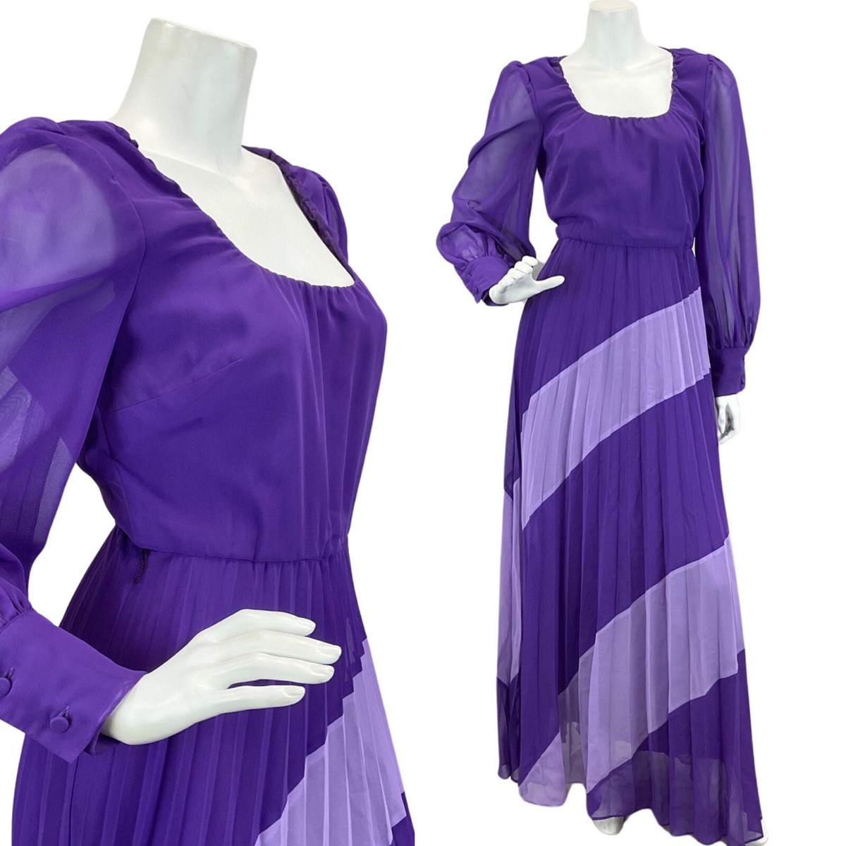 Vintage Dresses Purple Disco Dress VINTAGE 60s 70s PURPLE