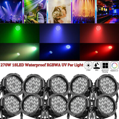 270W Waterproof RGBWA UV LED Par Light DMX DJ stage Par Can Lighting IP67 Washer
