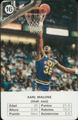 1988 Fournier Estrellas #16 Karl Malone Utah Jazz 