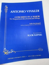 Vivaldi Concerto in A Major for Harpsichord Keyboard Sheet Music Oxford Un Press