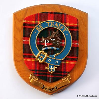 Alter Clan INNES Familie Wandrelief Schild Wappen Wappen Hochzeit Geschenk