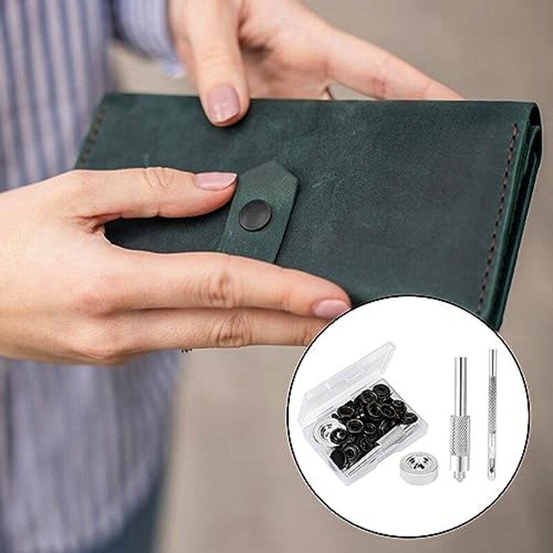 43 Piece Snap Kit, Metal Garment Snaps with 3 Piece Snap Fixing Tools